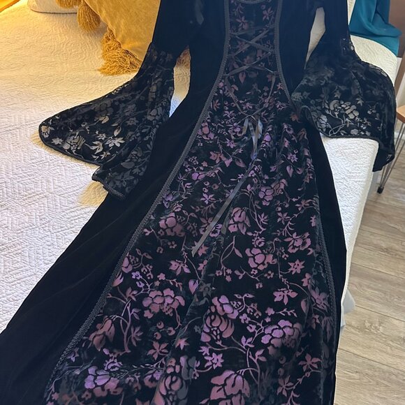 Lip Service Black Velvet Gothic Dress - Picture 1 of 4